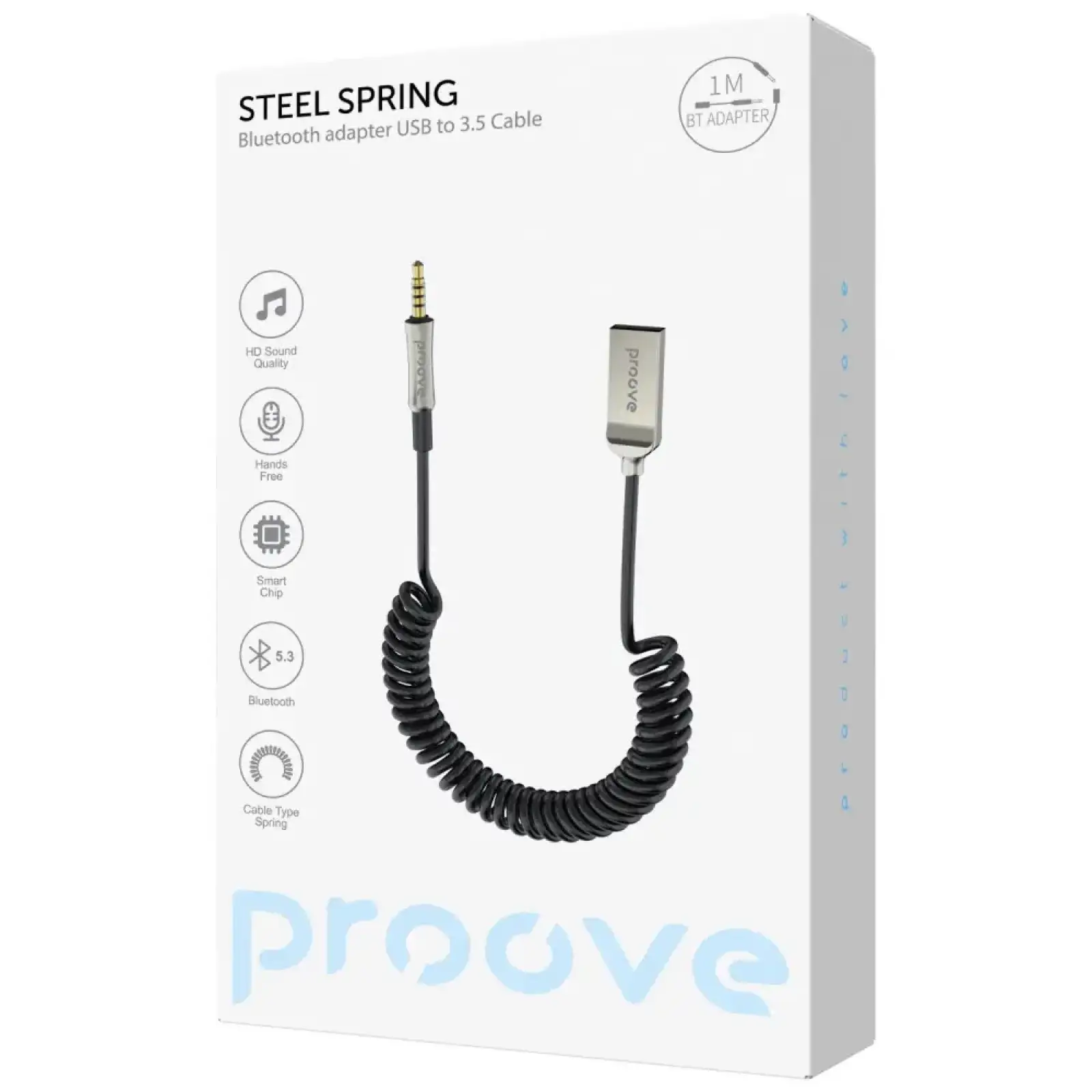 Автомобільний Аудіо Bluetooth Адаптер Proove Steel Spring Black