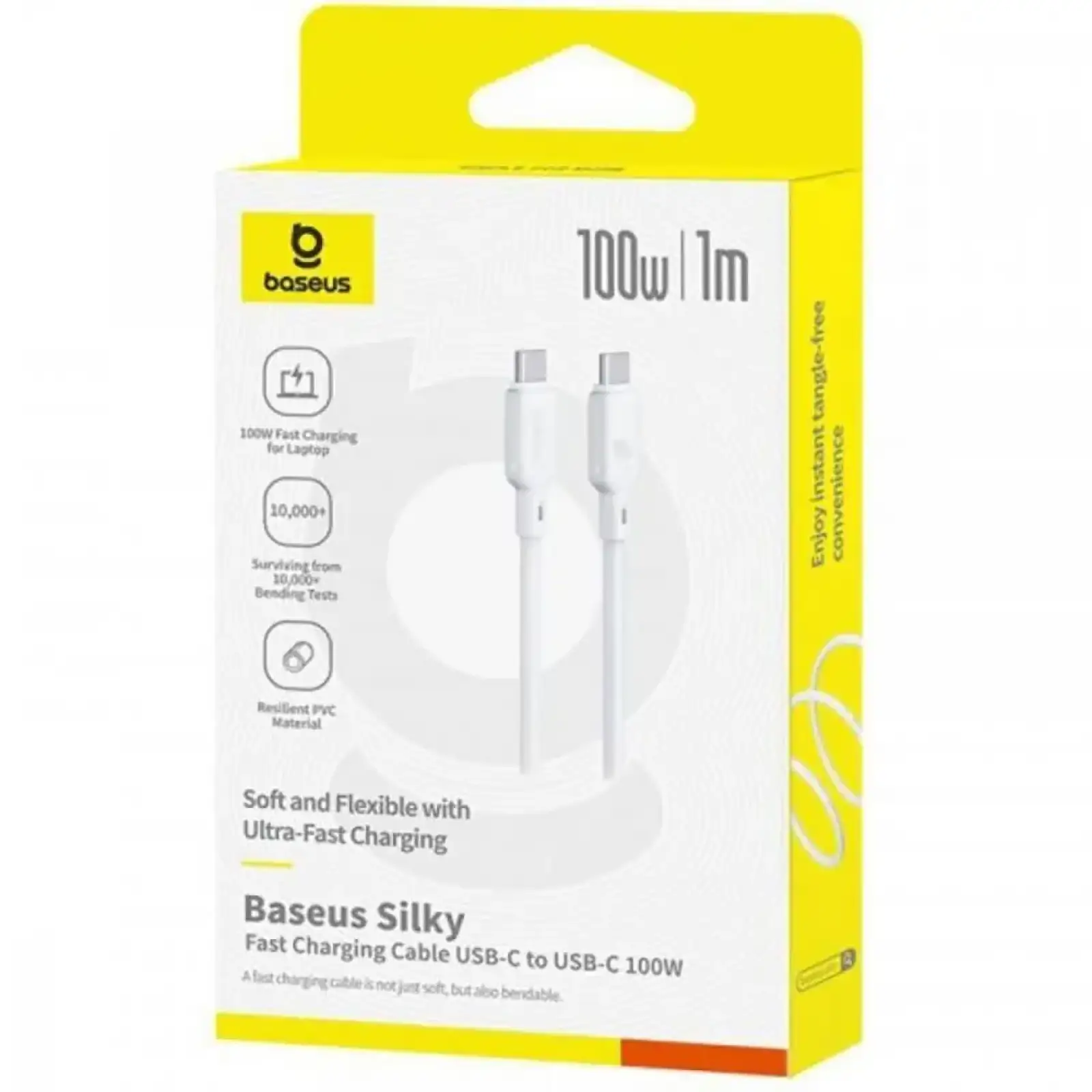 Кабель Baseus Silky Series Fast Charging Type-C to Type-C 100W (1m) White