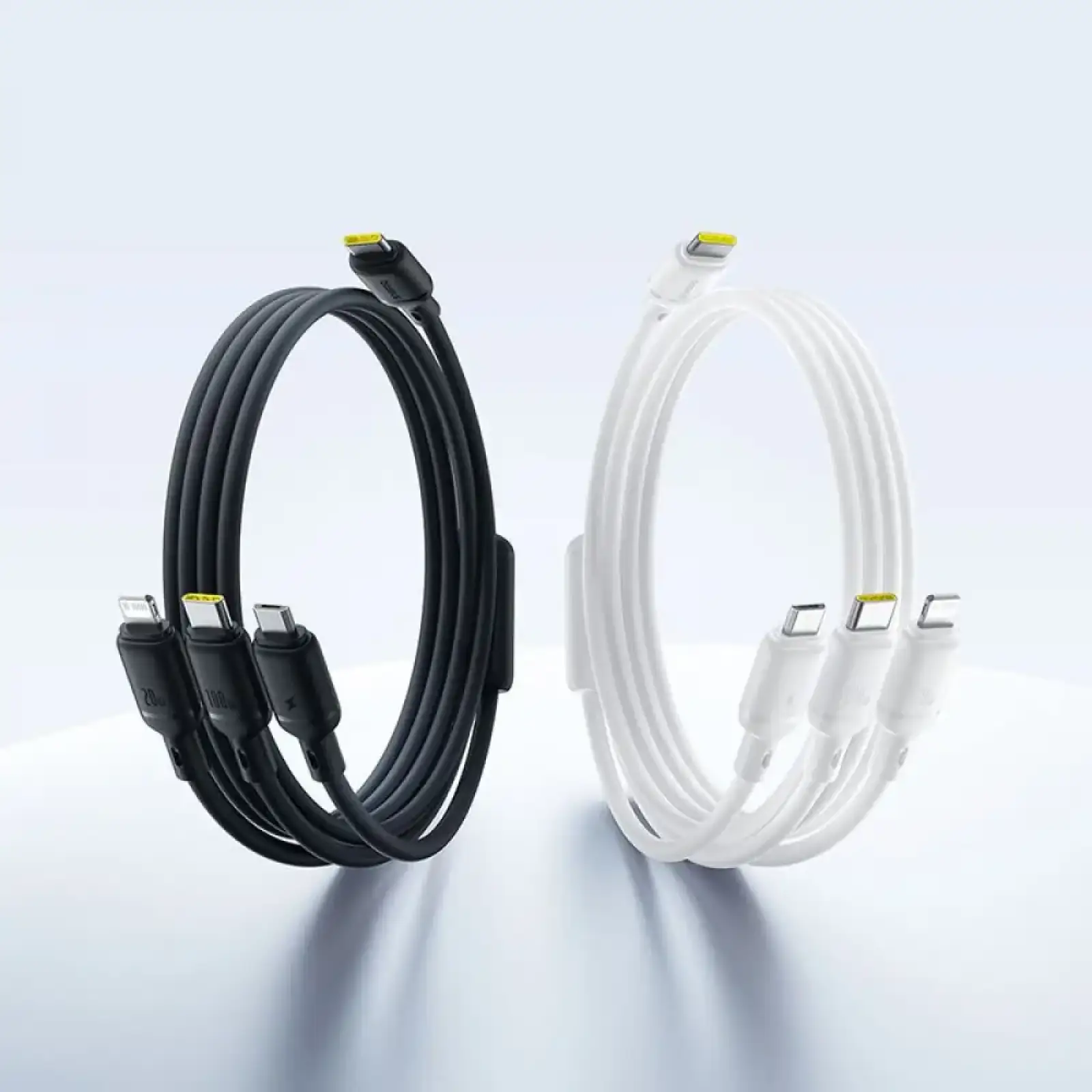Кабель Baseus Silky One-for-Three Fast Charging Type-C to Micro USB+Lightning+Type-C 100W 1.5m Black