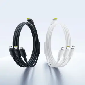 Кабель Baseus Silky One-for-Three Fast Charging Type-C to Micro USB+Lightning+Type-C 100W 1.5m Black
