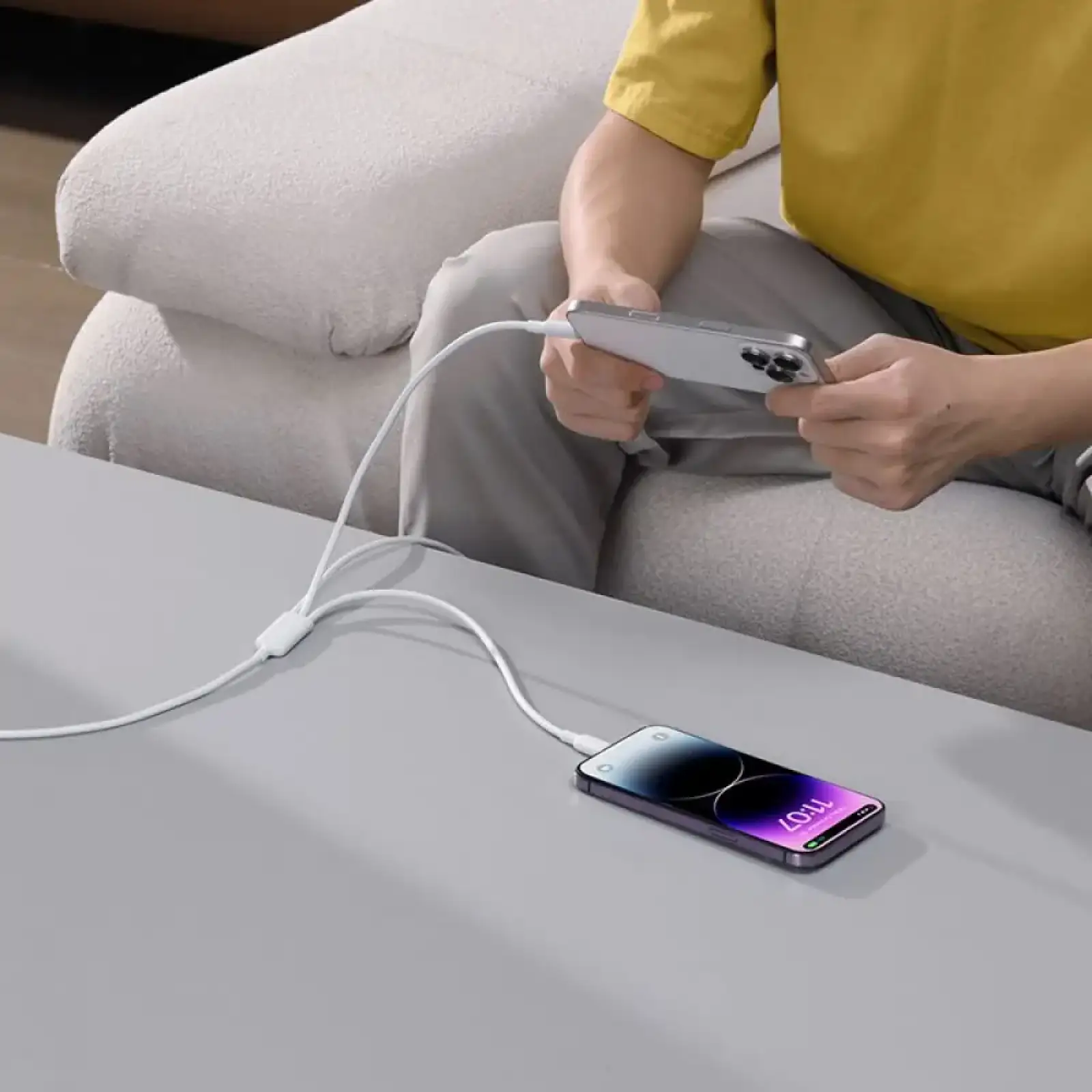 Кабель Baseus Silky One-for-Three Fast Charging Type-C to Micro USB+Lightning+Type-C 100W 1.5m Black