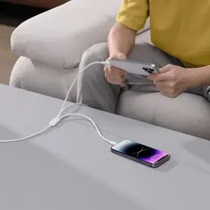 Кабель Baseus Silky One-for-Three Fast Charging Type-C to Micro USB+Lightning+Type-C 100W 1.5m Black