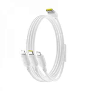 Кабель Baseus Silky One-for-Three Fast Charging USB to Micro USB+Lightning+Type-C 100W 1.5m White (P10377705213-00)