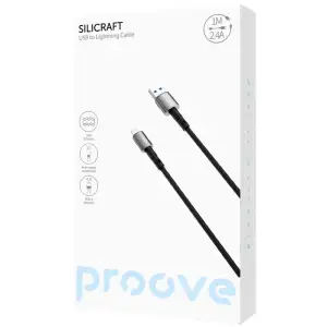 Кабель Proove Silicraft USB to Lightning 2.4A (1m) Black