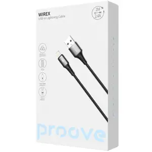 Кабель Proove WireX USB to Lightning 2.4A (1m) Black