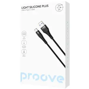 Кабель Proove Light Silicone Plus USB to Type-C 3A (1m) White