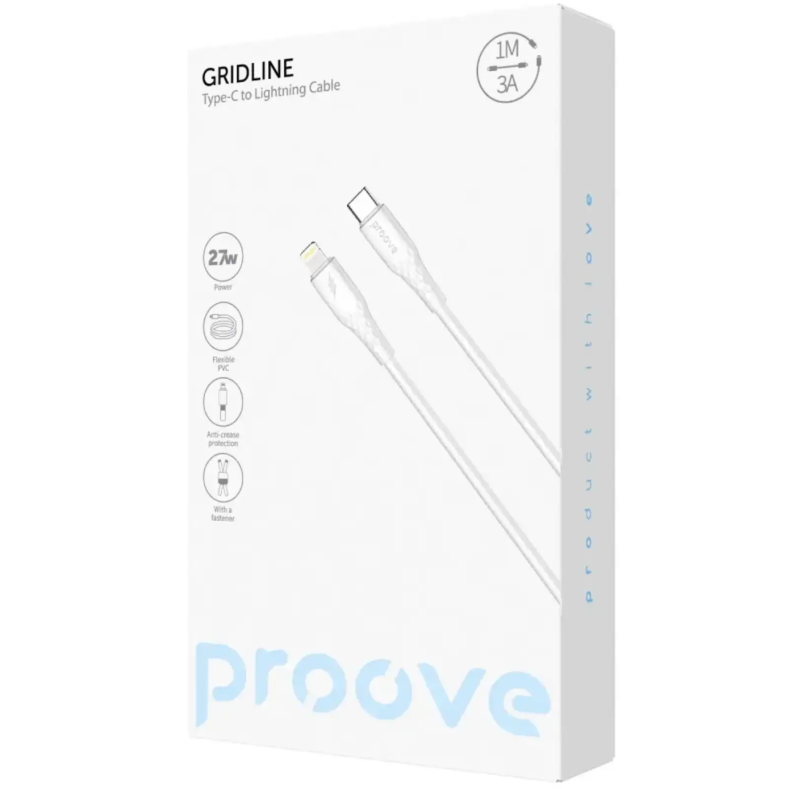 Кабель Proove GridLine Type-C to Lightning 27W (1m) Black