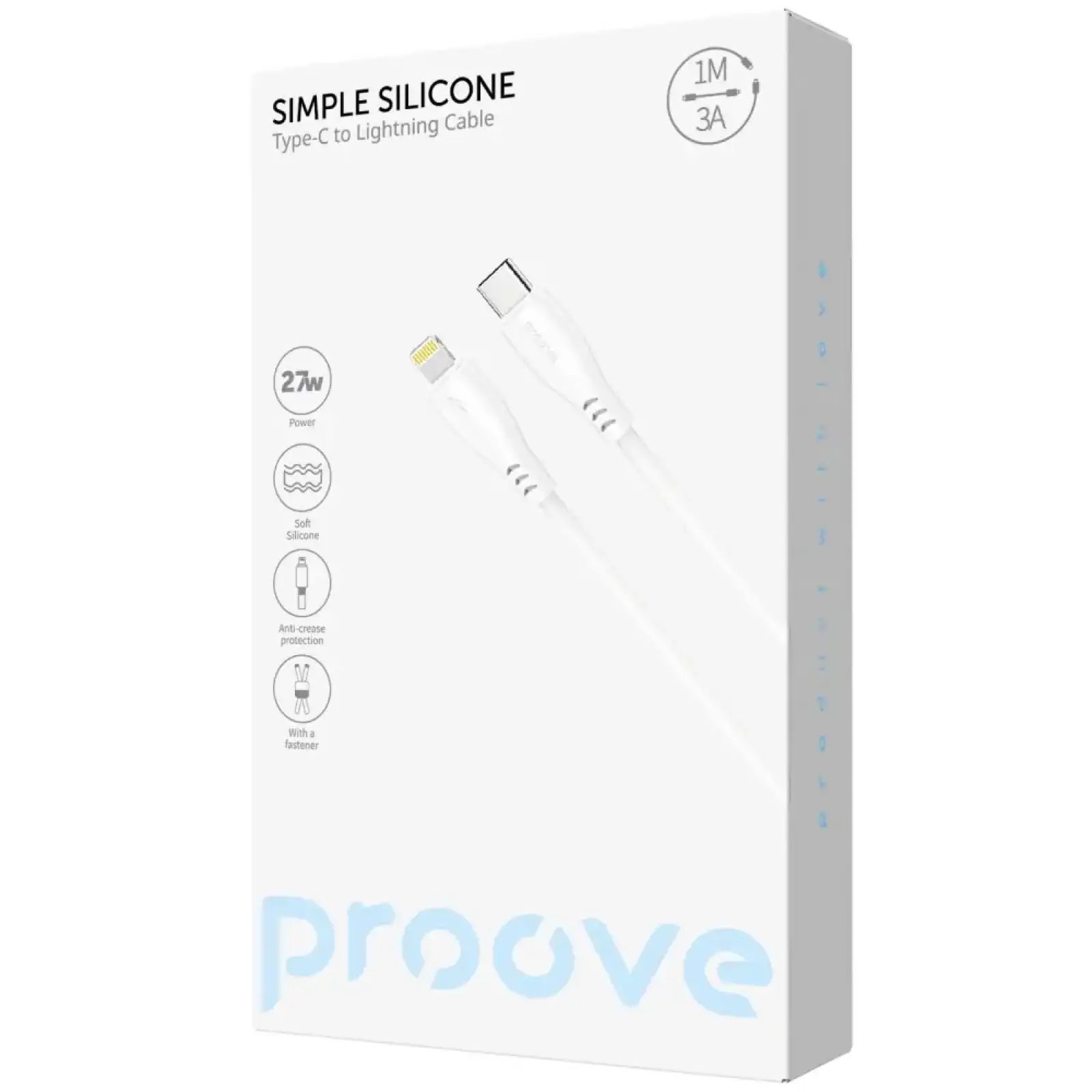Кабель Proove Simple Silicone Type-C to Lightning 27W (1m) Black