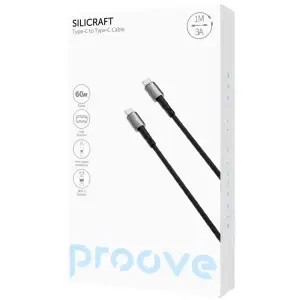 Кабель Proove Silicraft Type-C to Type-C 60W (1m) Black