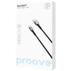Кабель Proove Silicraft USB to Type-C 3A (1m) Black