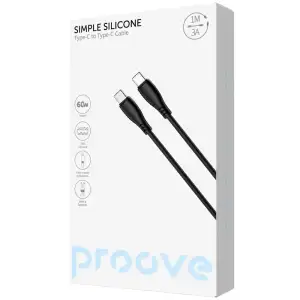 Кабель Proove Simple Silicone Type-C to Type-C 60W (1m) White