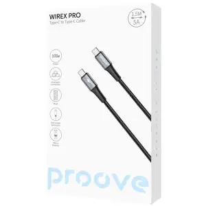 Кабель Proove WireX Pro Type-C to Type-C 100W (1.5m) Black