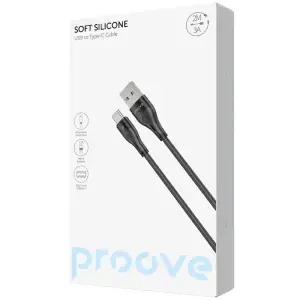 Кабель Proove Soft Silicone USB to Type-C 3A (2m) Black