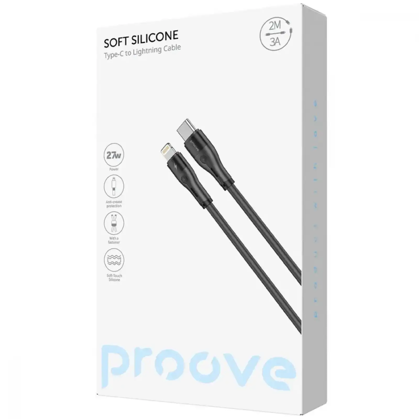 Кабель Proove Soft Silicone Type-C to Lightning 27W (2m) White
