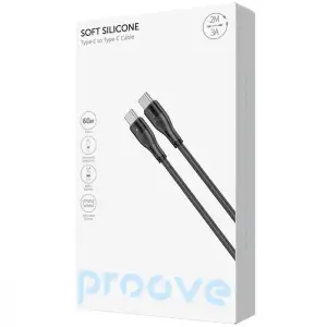Кабель Proove Soft Silicone Type-C to Type-C 60W (2m) Black
