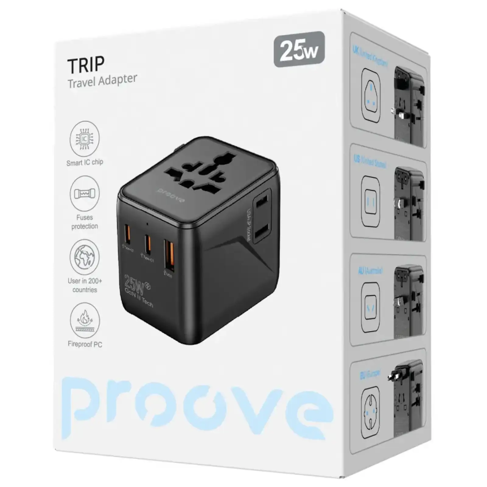 Універсальний адаптер Proove Trip 25W Black TATL25310001