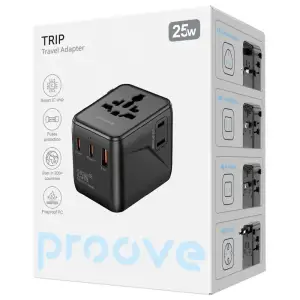 Універсальний адаптер Proove Trip 25W Black TATL25310001