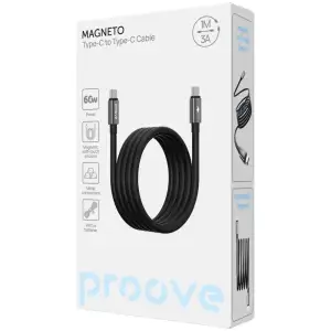 Кабель Proove Magneto Type-C to Type-C 60W (1m) Black