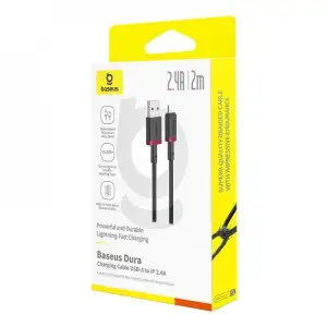 Кабель Baseus Dura Series Fast Charging Lightning 2.4A (2m) Black/Red (P10377801U01-03)