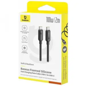 Кабель Baseus Foamed Silicone Fast Charging Data Type-C to Type-C 100W (2m) Black