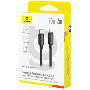 Кабель Baseus Foamed Silicone Fast Charging Type-C to Lightning 20W (2m) Black