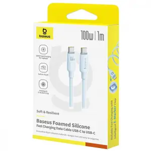 Кабель Baseus Foamed Silicone Fast Charging Type-C to Type-C 100W (1m) Blue