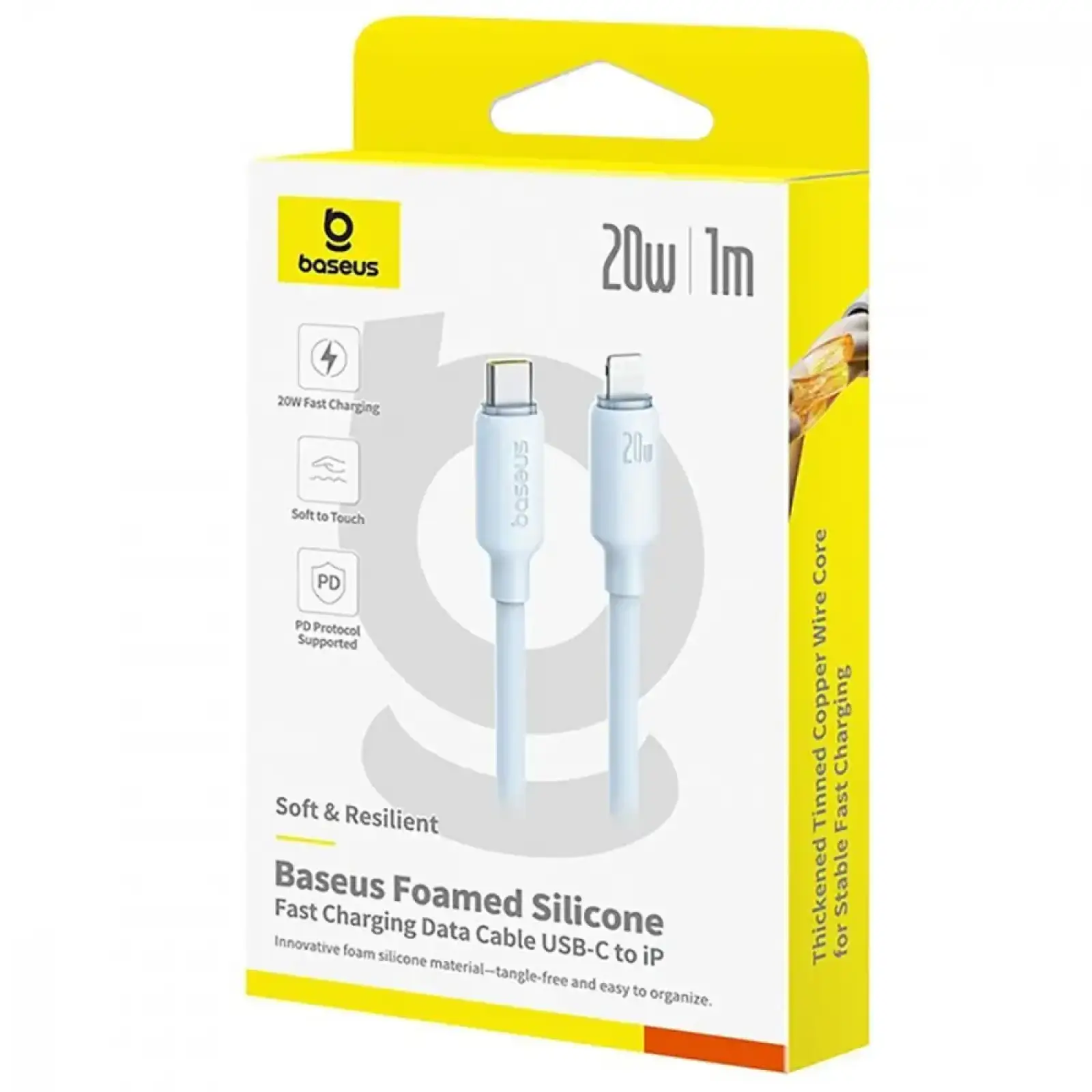Кабель Baseus Foamed Silicone Fast Charging Type-C to Lightning 20W (1m) Blue