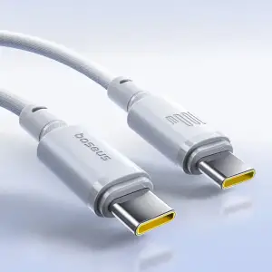 Кабель Baseus New Braided Fast Charging Type-C to Type-C 100W (1m) White