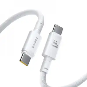 Кабель Baseus New Braided Fast Charging Type-C to Type-C 100W (1m) White