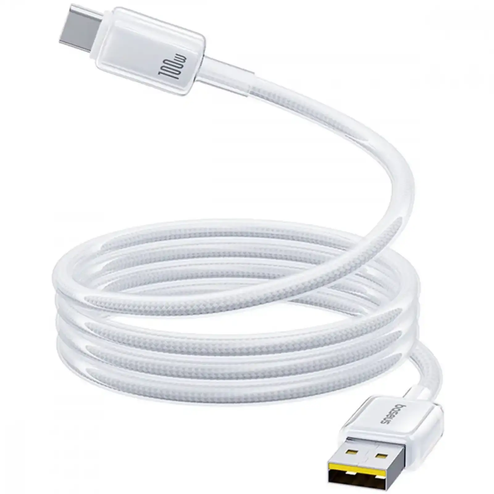 Кабель Baseus Crystal Fast Charging Data USB to Type-C (Car Charging Supported) 100W/7.5W (1m) White