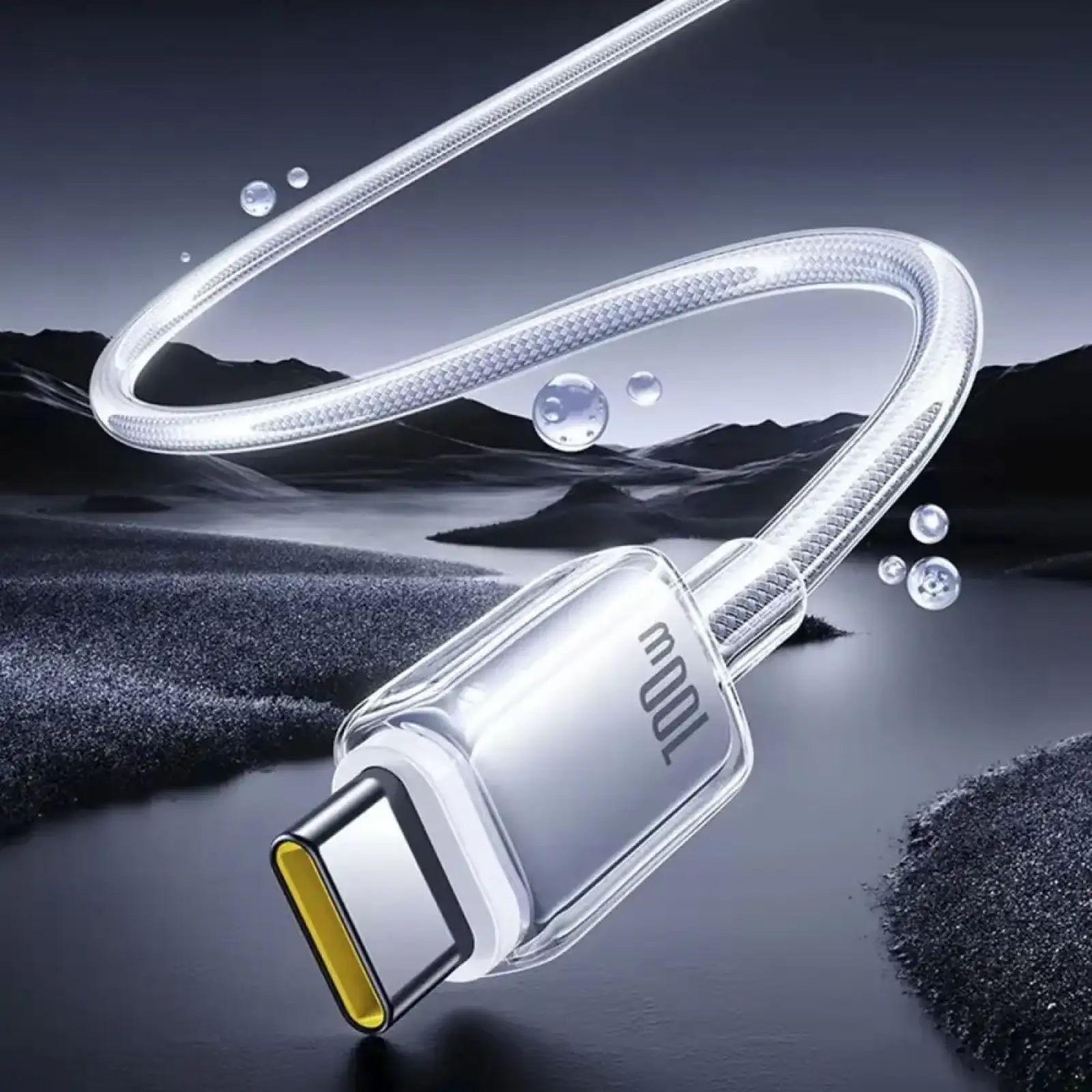Кабель Baseus Crystal Fast Charging Data USB to Type-C (Car Charging Supported) 100W/7.5W (1m) White