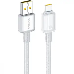 Кабель Baseus Crystal Fast Charging Data USB to Type-C (Car Charging Supported) 100W/7.5W (1m) White