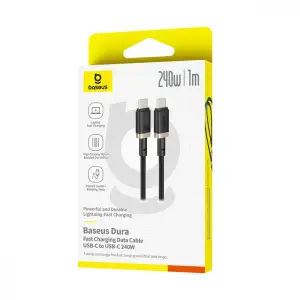 Кабель Baseus Dura Fast Charging Type-C to Type-C 240W (1m) black/gold