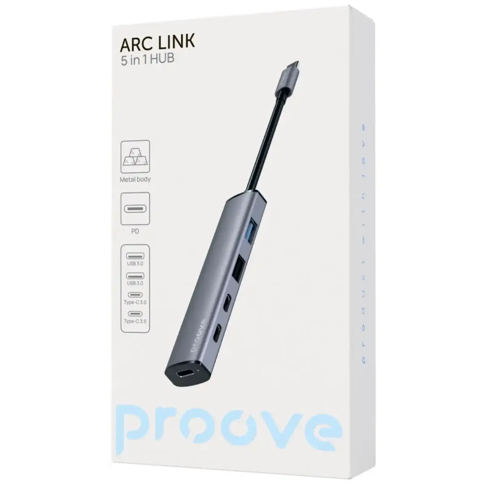 USB-хаб Proove Arc Link 5-in-1 Silver (HBAL00222024)