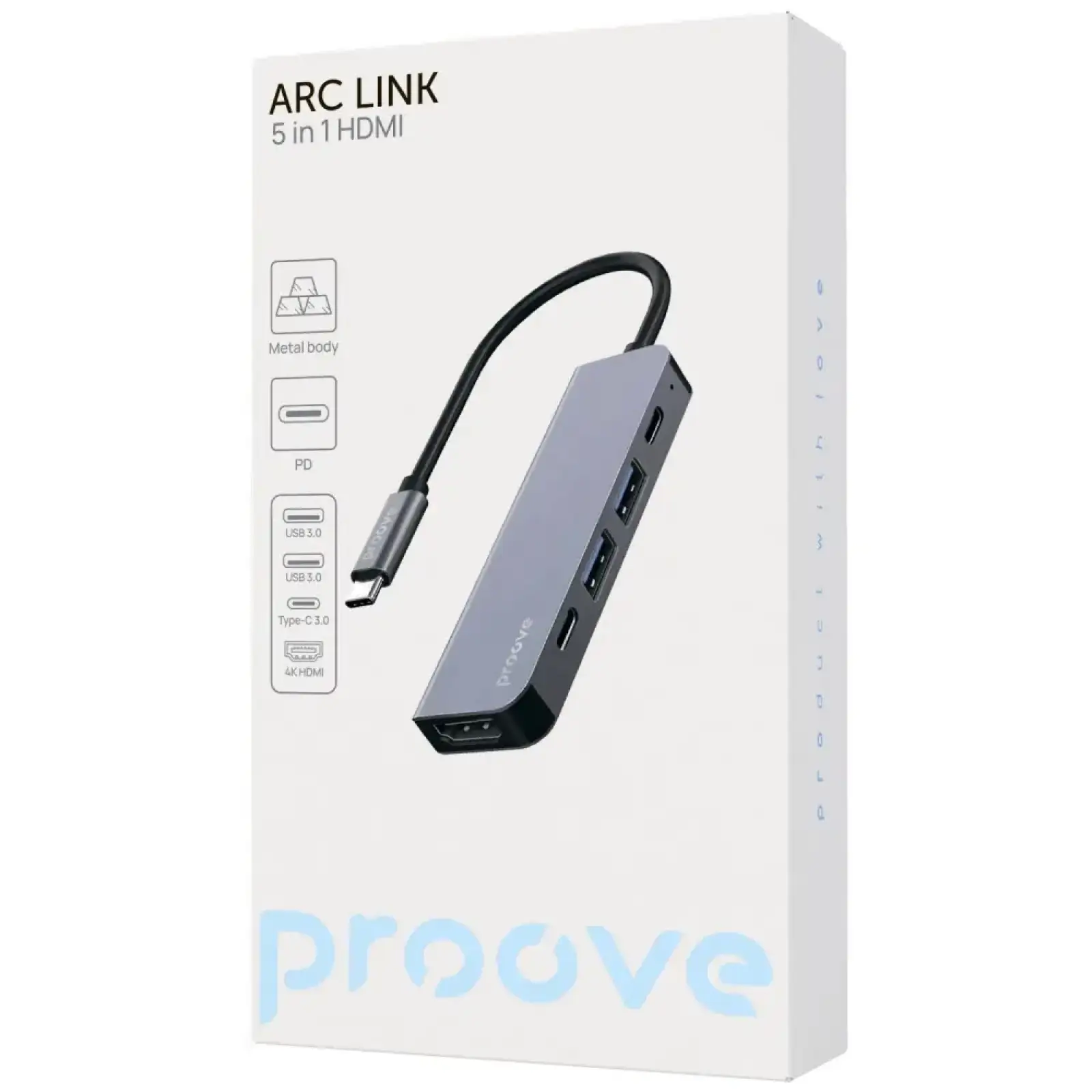USB-хаб Proove Arc Link 5-in-1 Silver (HBAL00010604)