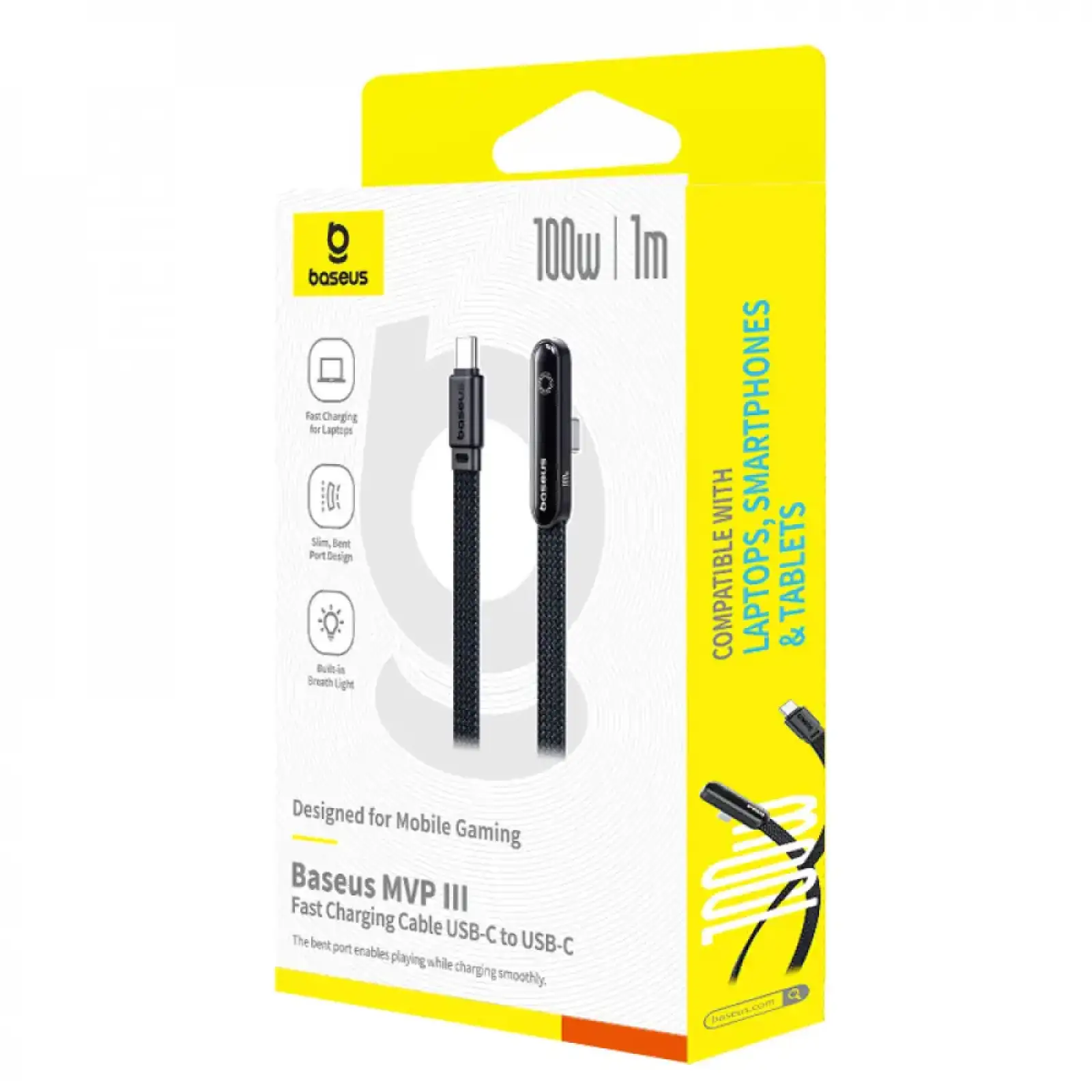 Кабель Baseus MVP 3 Fast Charging Type-C to Type-C 100W (1m) Black