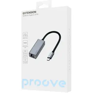 Перехідник OTG Proove Extension RJ 45 to Type-C silver