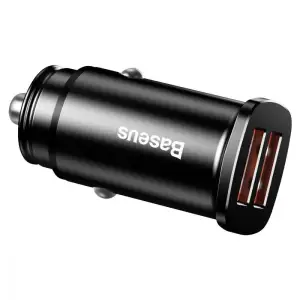 АЗУ Baseus Square Metal QC 3.0 30W 2USB Black, CCALL-DS01