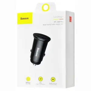 АЗП Baseus Circular Plastic PD3.0 QC 4.0 + 30W USB + Type-C Black, CCALL-YS01