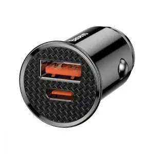 АЗП Baseus Circular Plastic PD3.0 QC 4.0 + 30W USB + Type-C Black, CCALL-YS01