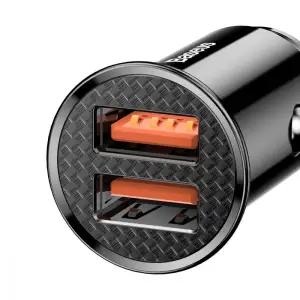 АЗУ Baseus Circular Plastic QC 3.0 30W 2USB Black, CCALL-YD01