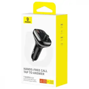 Автомобильное ЗУ Baseus FM Launcher S-13 36W (PD+QC3.0) Type-C+2USB Black