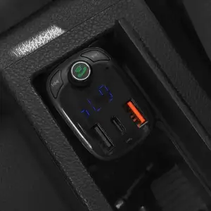 Автомобильное ЗУ Baseus FM Launcher S-13 36W (PD+QC3.0) Type-C+2USB Black