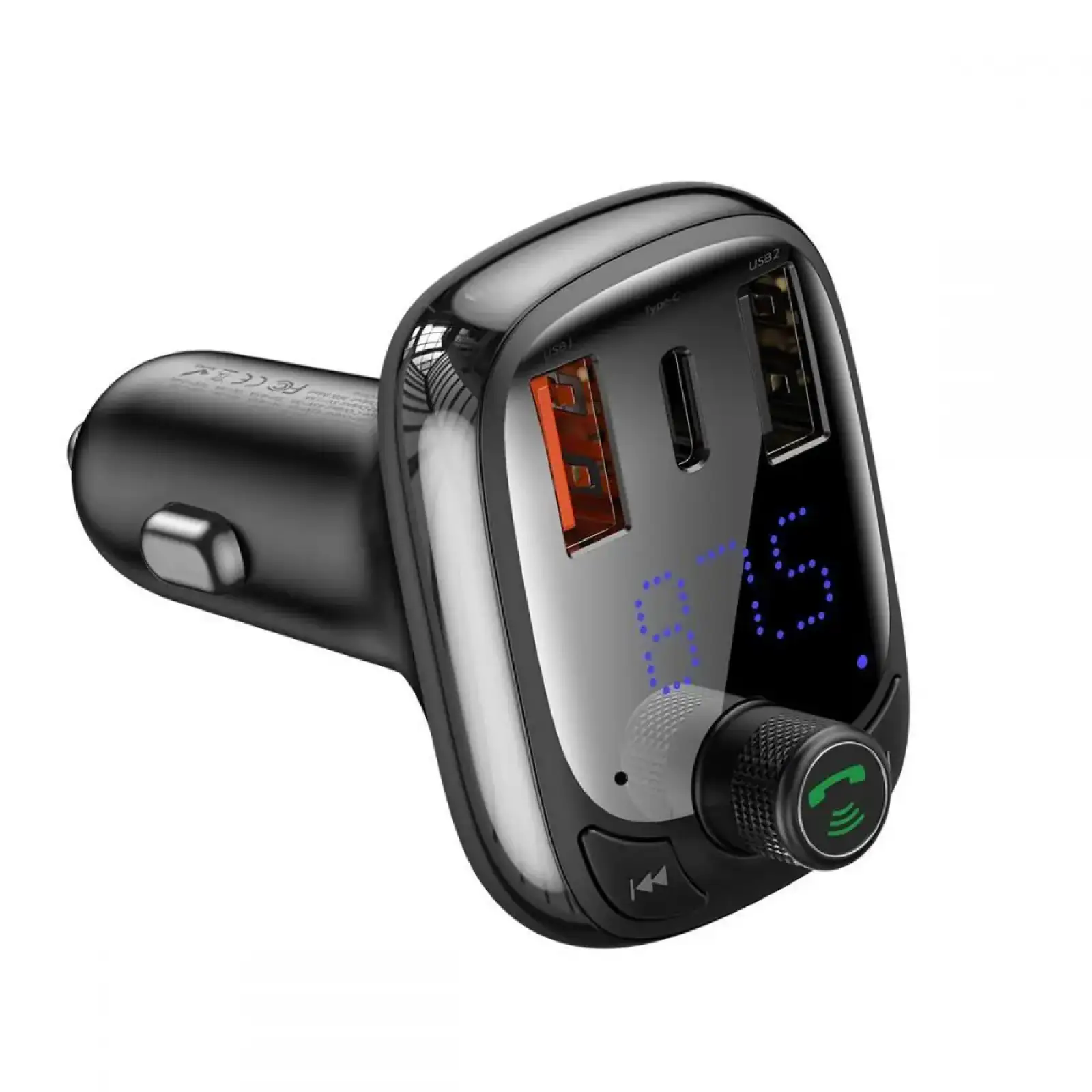Автомобильное ЗУ Baseus FM Launcher S-13 36W (PD+QC3.0) Type-C+2USB Black