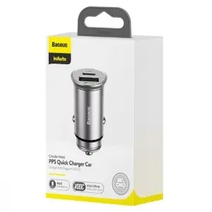 АЗП Baseus Circular Metal PPS 30W (Support VOOC) USB Black, CCYS-C01