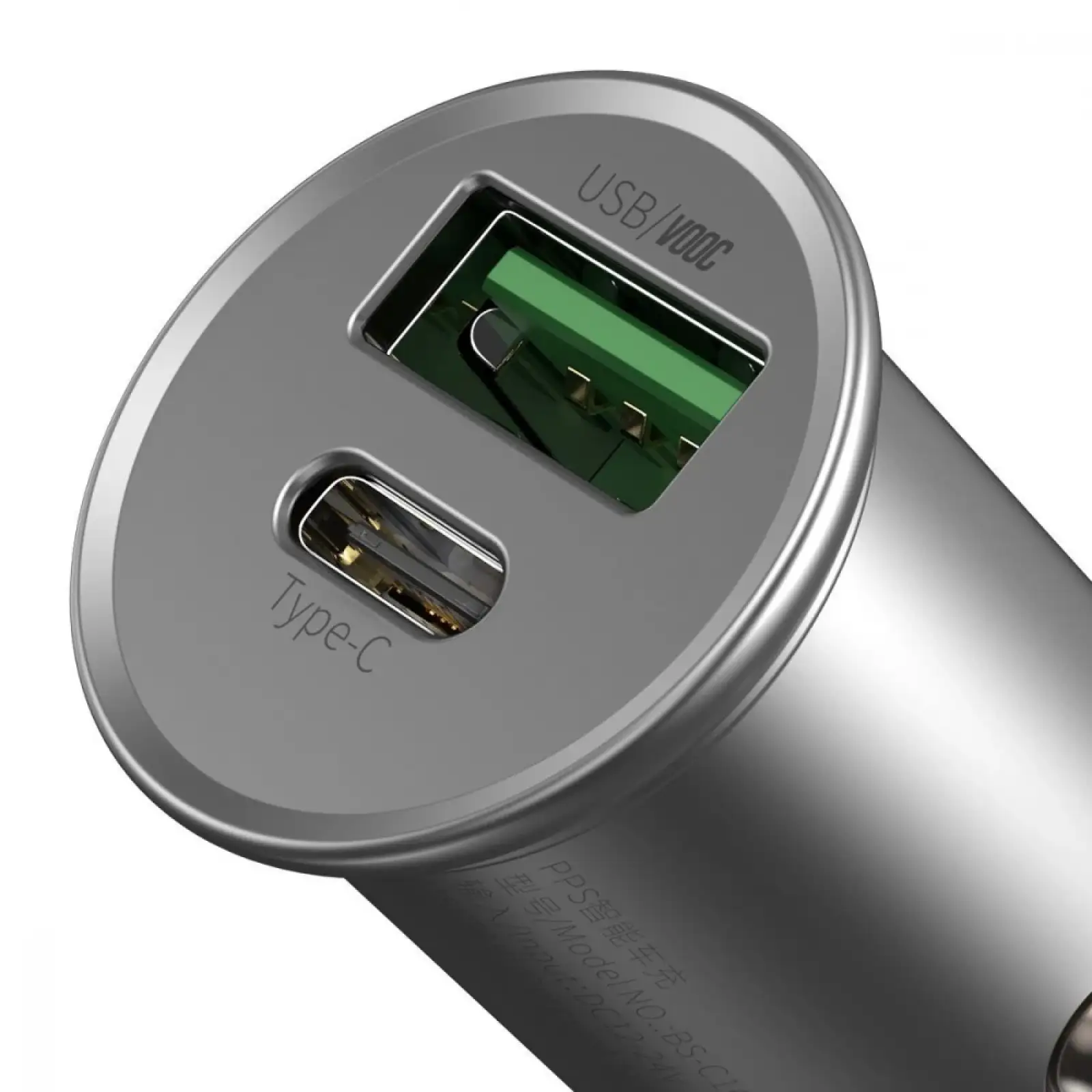АЗП Baseus Circular Metal PPS 30W (Support VOOC) USB Black, CCYS-C01