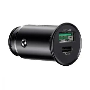АЗП Baseus Circular Metal PPS 30W (Support VOOC) USB Black, CCYS-C01