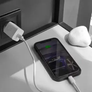 МЗП Baseus Super Silicone PD Charger 20W (1Type-C) + With Cable Type-C to Lightning Black, TZCCSUP-B01
