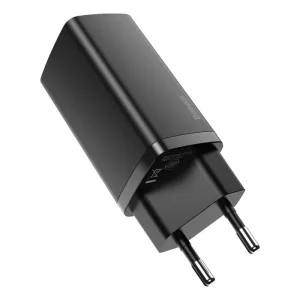 МЗП Baseus GaN2 Lite Quick Charger 65W (1 Type-C + 1 USB) Black, CCGAN2L-B01