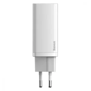 МЗП Baseus GaN2 Lite Quick Charger 65W (1 Type-C + 1 USB) White, CCGAN2L-B02
